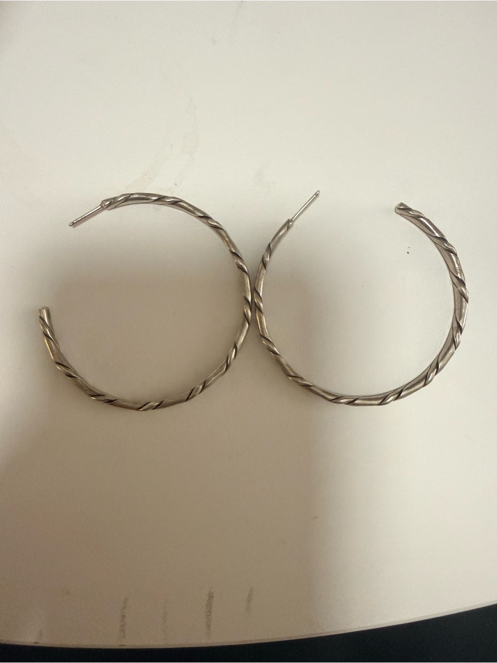 Silver Twisted Hoop Earring